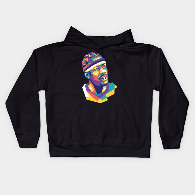 ALLEN IVERSON Art Design WPAP Kids Hoodie by ACH PAINT